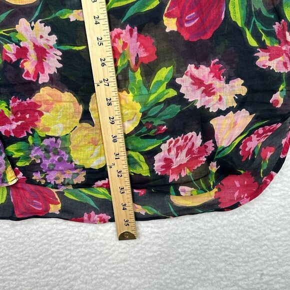 VTG 80's Jacque & Koko‎ Shirt Button Up 26/28 Floral Hawaiian Artsy Boho Sheer - Picture 9 of 14